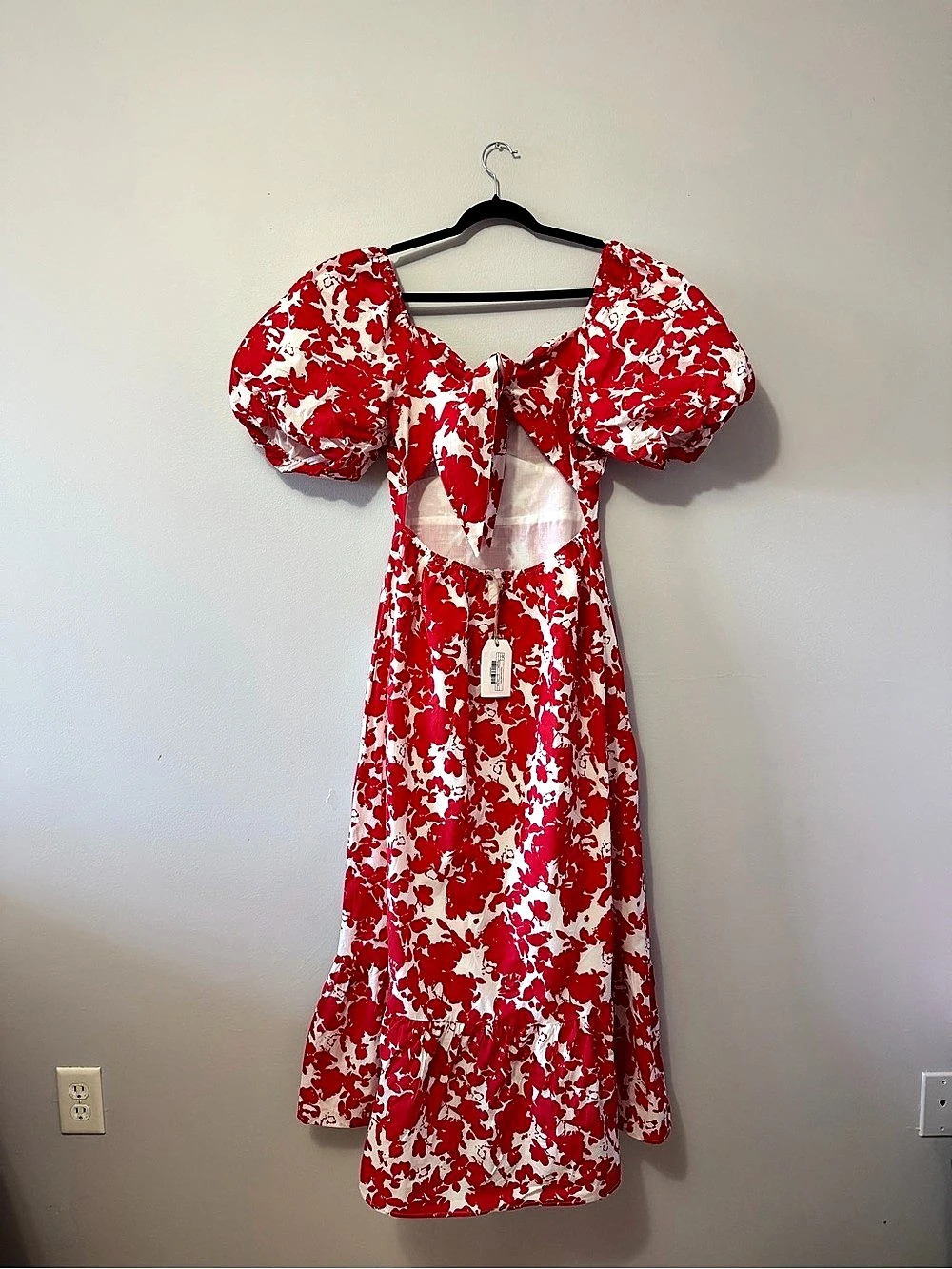 Free the Roses Floral Print Maxi Dress Red & White Floral